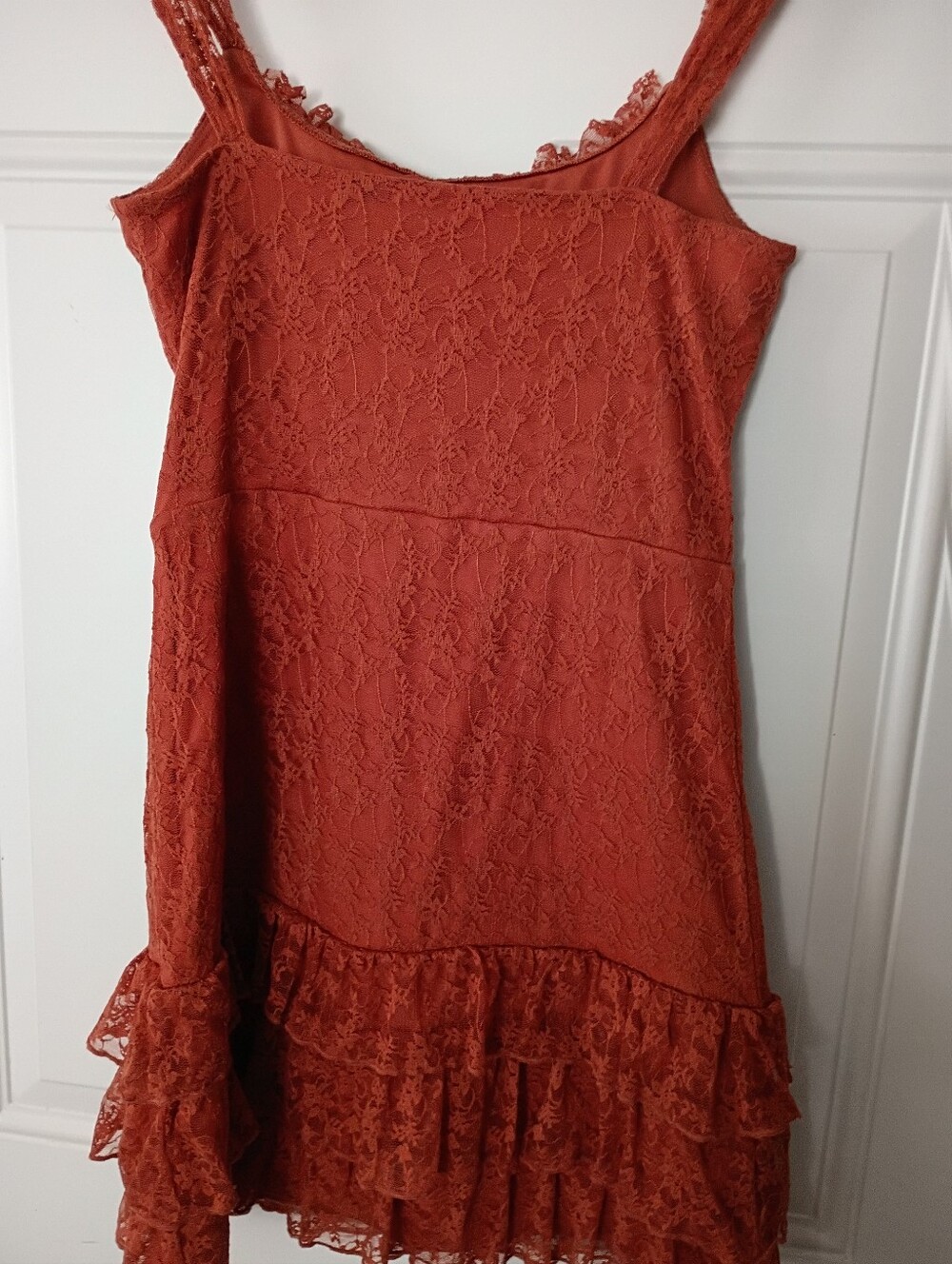 Rust Lace Ruffle Slip Top - Picture 5 of 5